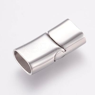 Tarnish Resistant 304 Stainless Steel Magnetic Clasps with Glue-in Ends STAS-G136-05P-1