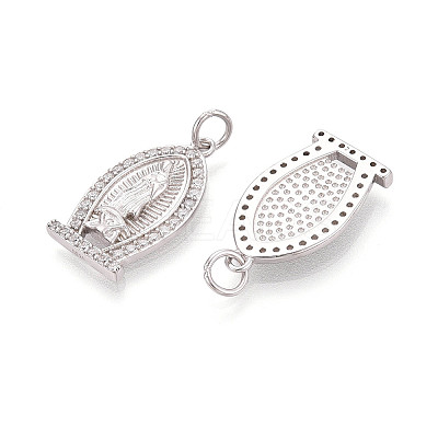 925 Sterling Silver Micro Pave Clear Cubic Zirconia Religion Pendants STER-N016-106P-1