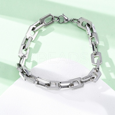 304 Stainless Steel Link Chain Bracelets for Women Men BJEW-R018-17P-1