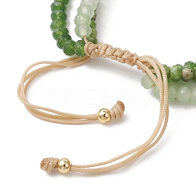 Adjustable Dyed Natural Malaysia Jade Beaded Multi-strand Bracelets for Women Men BJEW-JB13577-01-1