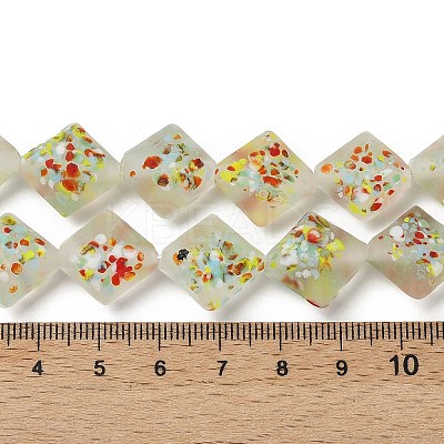 Frosted Handmade Lampwork Beads Strands LAMP-A010-01C-1