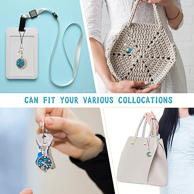 8pcs 8 style Cute Cartoon  Moon/Star/Planet Alloy Enamel Mobile Straps Lanyards HJEW-DR0001-01-1