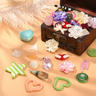 Opaque & Transparent Resin Cabochons RESI-CJ0002-44-1