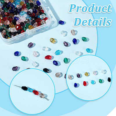 250Pcs 10 Colors Transparent Glass Beads Sets GLAA-HY0001-16-1