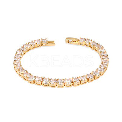 Sport Theme Simple Fashion Real 24K Gold Plated Brass Tennis Bracelet JB52B-1