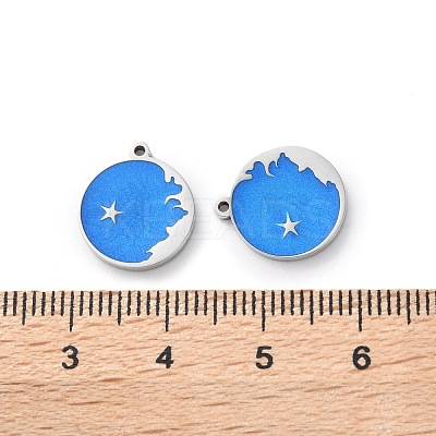 304 Stainless Steel Enamel Charms STAS-M102-22P-05-1