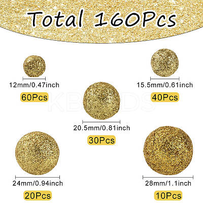 160Pcs 10 Styles Glitter Craft Foam Balls DIY-SP0005-58B-1