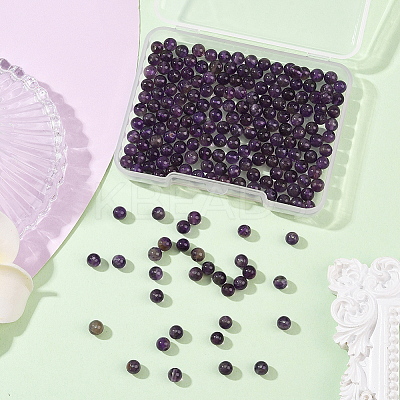 200Pcs Natural Amethyst Beads G-SP0001-22A-1
