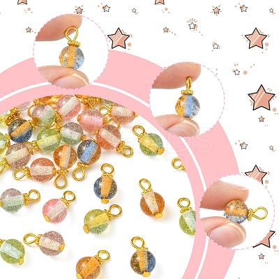 40Pcs Gradient Color Resin Pendants PALLOY-FS00029-1
