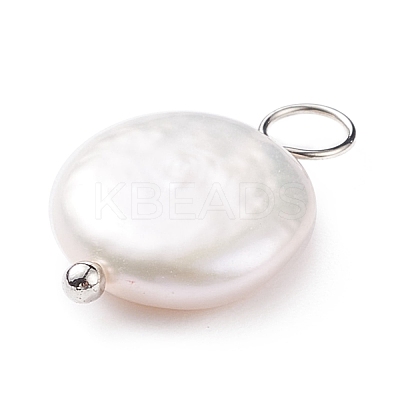 Natural Baroque Pearl Keshi Pearl Pendants PALLOY-JF01494-02-1