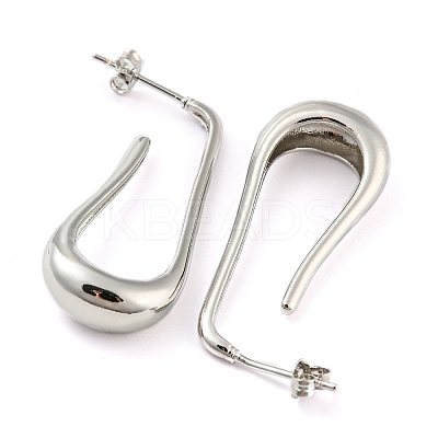 Rack Plating Brass Teardrop Stud Earrings EJEW-P242-04P-1