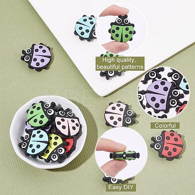 12Pcs 6 Colors Food Grade Eco-Friendly Silicone Beads SIL-CA0001-18-1