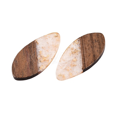 Transparent Resin and Walnut Wood Pendants RESI-T057-05N-1