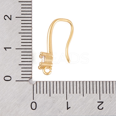 Rack Plating Brass Cubic Zirconia Earring Hooks KK-S374-05G-07-1