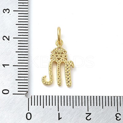 Brass Micro Pave Cubic Zirconia Pendants KK-M273-01G-M-1