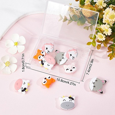 12Pcs 6 Style Food Grade Eco-Friendly Silicone Beads SIL-SC0001-15-1