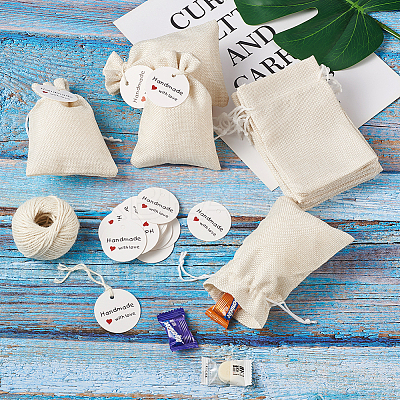 Burlap Packing Pouches Drawstring Bags ABAG-TA0001-14-1
