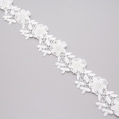 Lace Trim Colorful Flower Pattern DIY Embroidered Trim Ribbons DIY-WH0182-13-1