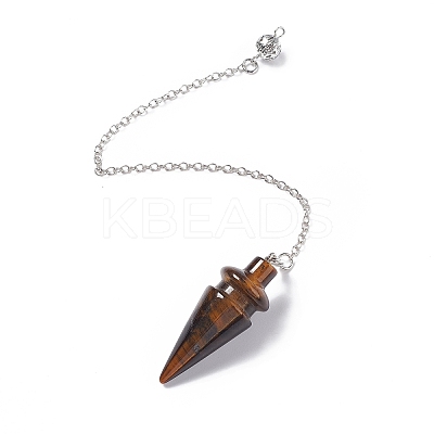 Mixed Gemstone Pointed Dowsing Pendulums AJEW-B020-01P-1