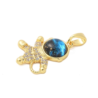 Brass Micro Pave Cubic Zirconia Pendants KK-S507-10G-1