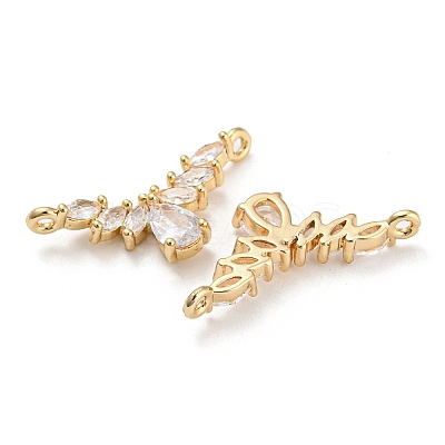 Brass Pave Clear Cubic Zirconia Pendants KK-Q789-08G-1