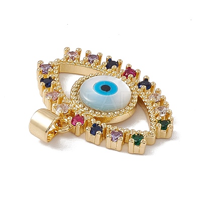 Brass Micro Pave Colorful Cubic Zirconia Pendants KK-G439-64G-1