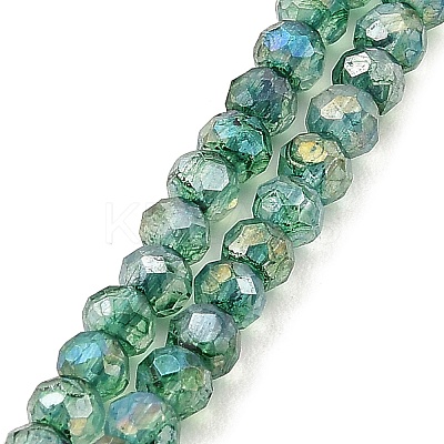 Spray Painted Imitation Jade Glass Beads Strands GLAA-P058-01A-05-1