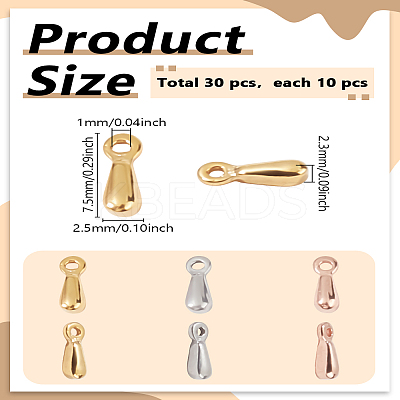 30Pcs 3 Colors Ion Plating(IP) 304 Stainless Steel Charms STAS-LP0003-44-1