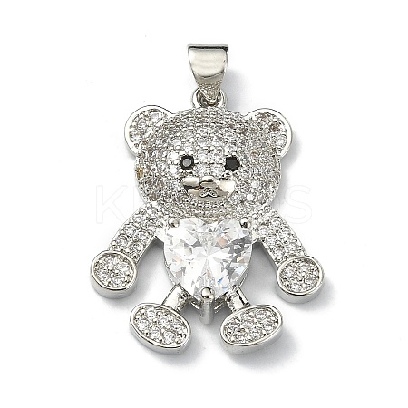 Brass Micro Pave Cubic Zirconia Pendants ZIRC-F137-01P-1
