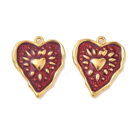 304 Stainless Steel Enamel Pendants STAS-L316-13G-1