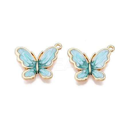 Rack Plating Alloy Enamel Pendants ENAM-N056-364KCG-05-1