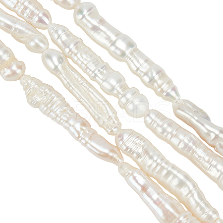1 Strand Natural Keshi Pearl Freshwater Pearl Beads Strands PEAR-OC0001-01-1