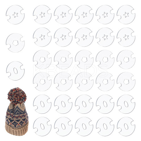 60Pcs 3 Shapes Acrylic Knitted Hat Making Fastener Tool FIND-GA0004-03-1