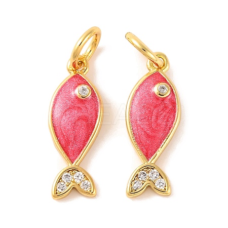 Rack Plating Brass Micro Pave Cubic Zirconia Pendants KK-H486-14G-03-1