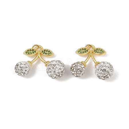 Brass Micro Pave Cubic Zirconia Pendants KK-H072-13G-02-1