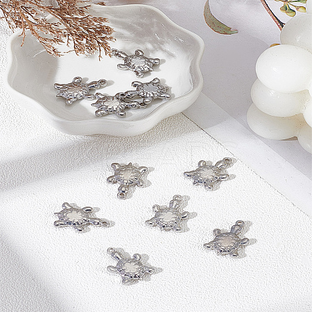10Pcs 201 Stainless Steel Pendants STAS-LP0002-93-1