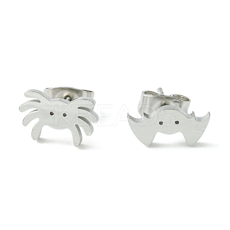Non-Tarnish Cute Little Animal Theme 304 Stainless Steel Stud Earrings EJEW-B041-04F-P-1