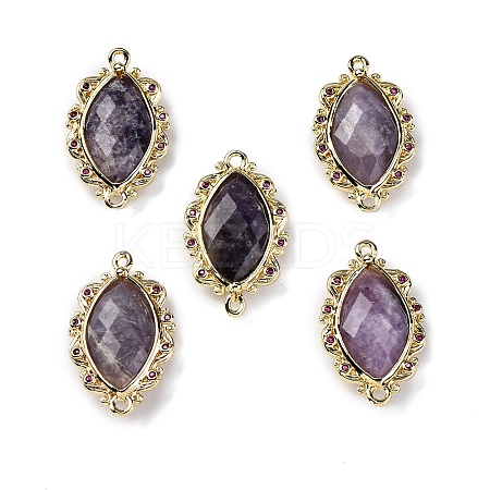 Natural Lepidolite Faceted Horse Eye Links G-B126-02G-14-1