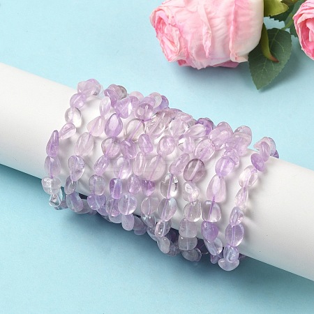 Natural Amethyst Beaded Stretch Bracelets for Women BJEW-K213-C23-1