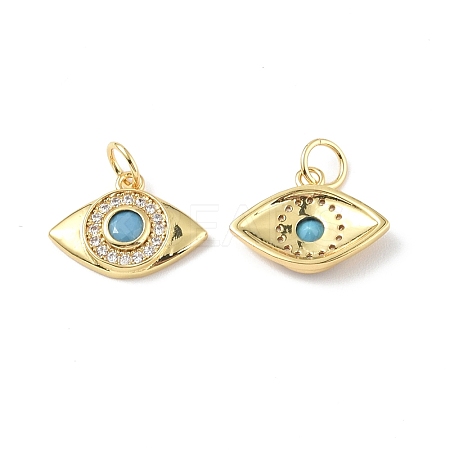 Brass Micro Pave Clear Cubic Zirconia Pendants KK-E068-VF352-1