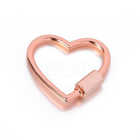 Alloy Heart-shaped Locking Carabiner Clasps PW-WG54507-02-1