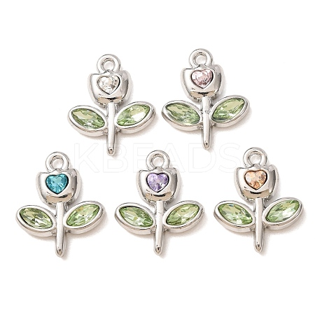 Alloy with Rhinestone Pendants AL-CBA7256-01P-1