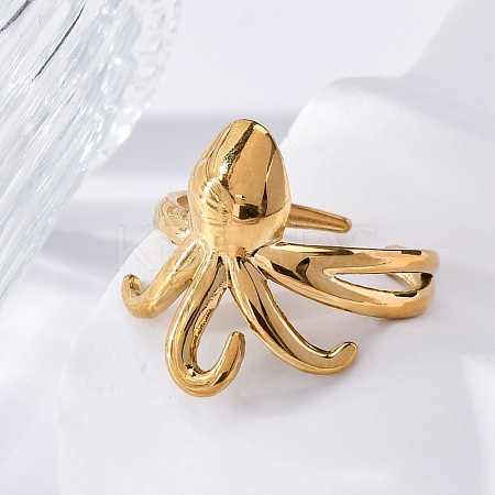 Marine Animal Theme 304 Stainless Stee Open Cuff Rings LS-RJEW-Q005-01C-G-1