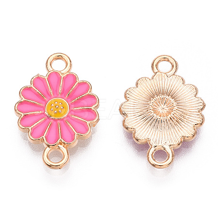 Zinc Alloy Enamel Sunflower Connector Charms ENAM-E011-01KCG-06-1