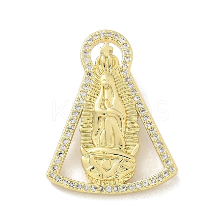Brass Micro Pave Clear Cubic Zirconia Pendants KK-M300-12G-03-1
