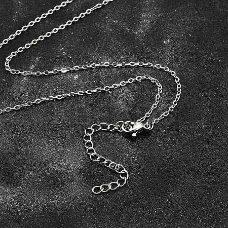 Non-Tarnish 304 Stainless Steel Cable Chain Necklace X-STAS-T040-PJ204-80-1