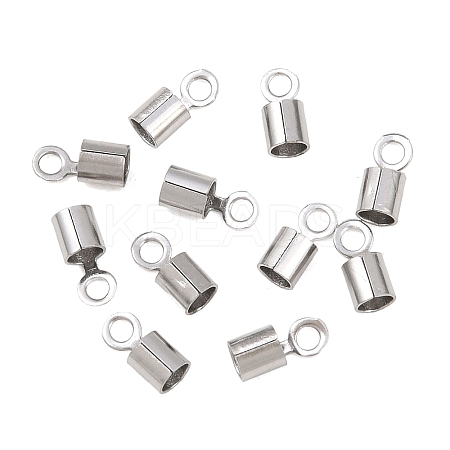 304 Stainless Steel Fold Over Crimp Cord Ends STAS-P434-05D-P-1