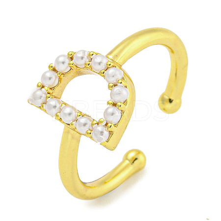 Rack Plating Brass Open Cuff Rings for Women RJEW-F162-01G-D-1