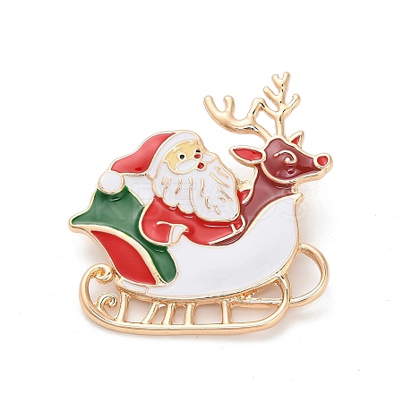 Santa Claus with Elk Enamel Pins JEWB-H033-07D-KCG-1