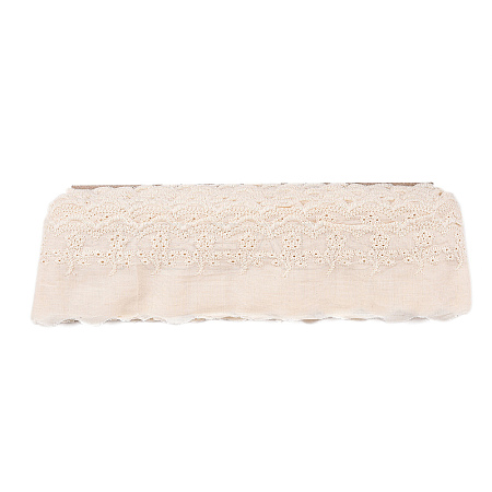 15 Yards Cotton Embroidery Hollow Flower Lace Trim OCOR-WH0003-047A-1